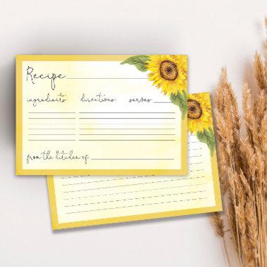Watercolor sunflower recipe Invitations