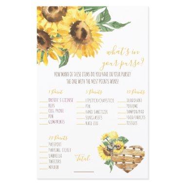 Watercolor Sunflower What's in your Purse? Game