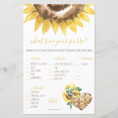 Watercolor Sunflower What's in your Purse? Game