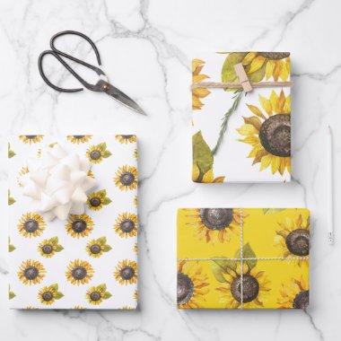 Watercolor Sunflower Wrapping Paper Sheets