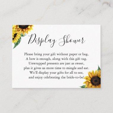 Watercolor Sunflowers Display Bridal Shower Tag Enclosure Invitations