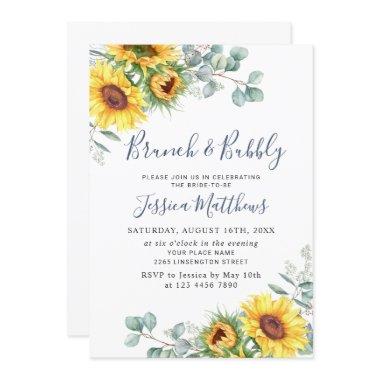 Watercolor Sunflowers Eucalyptus Brunch & Bubbly