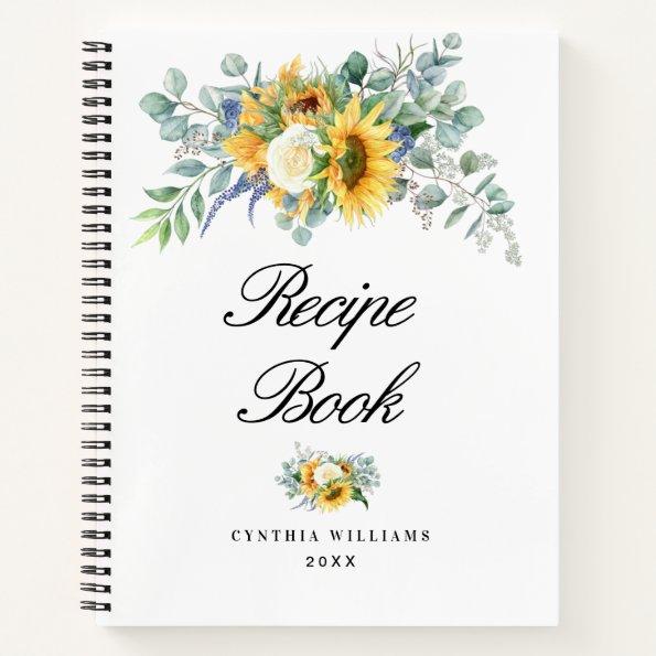 watercolor sunflowers eucalyptus Recipe Book