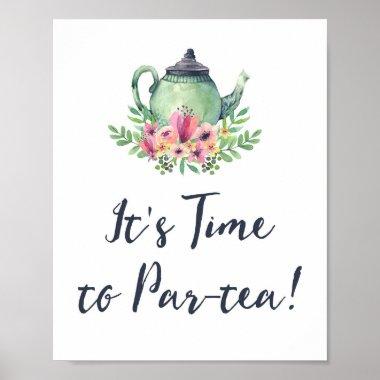 Watercolor Tea Party Welcome Sign