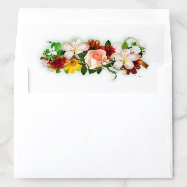 Watercolor Template Colorful Floral Trendy Flowers Envelope Liner
