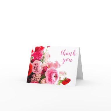 Watercolor Thank You Hand Script Roses Template