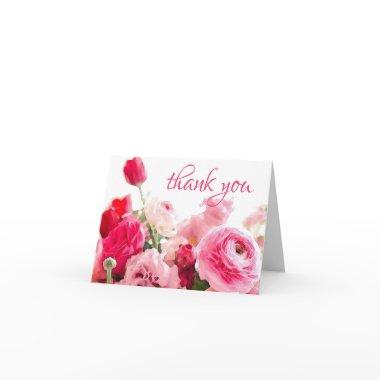 Watercolor Thank You Hand Script Roses Template