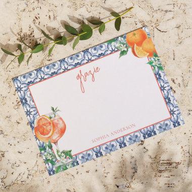 Watercolor That's Amore Spritz Bridal Shower Thank You Invitations