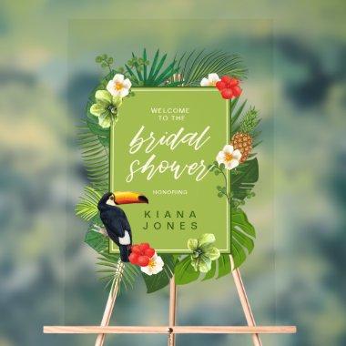 Watercolor Tropical  Green ID577 Acrylic Sign