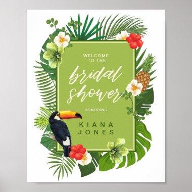 Watercolor Tropical Bridal Shower Green ID577 Poster