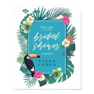 Watercolor Tropical  Teal ID577 Poster