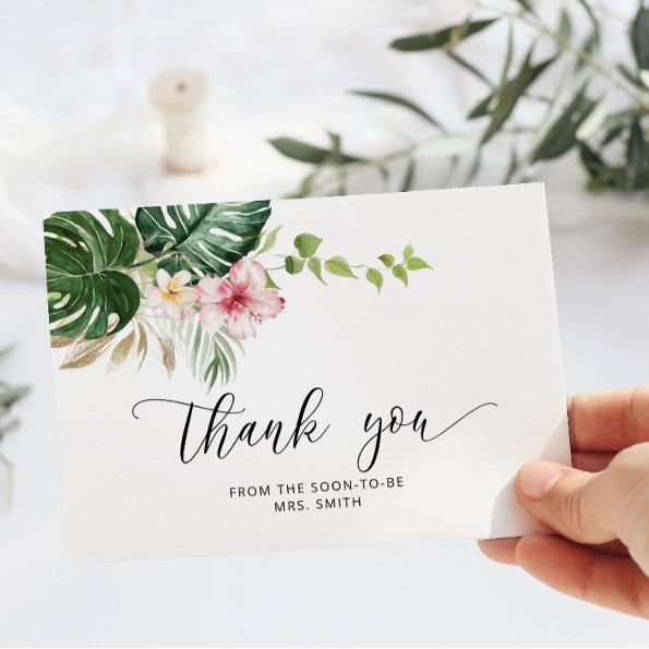 Watercolor tropical bridal shower thank you Invitations