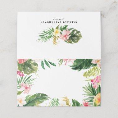 Watercolor Tropical Floral Frame Custom Place