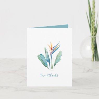 Watercolor Tropical Floral Thank You Invitations