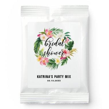 Watercolor Tropical Floral Wreath  Margarita Drink Mix