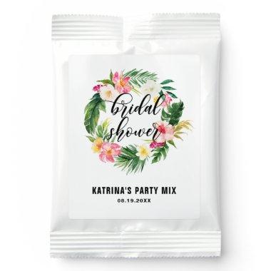 Watercolor Tropical Floral Wreath Bridal Shower Margarita Drink Mix