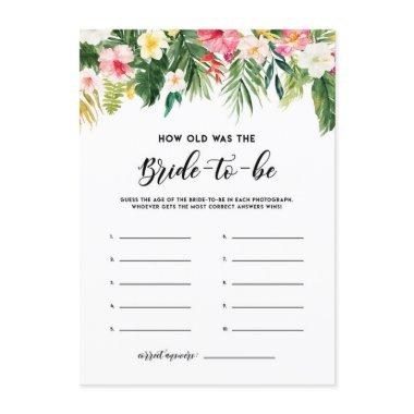 Watercolor Tropical Flowers How Old Was the Bride Enclosure