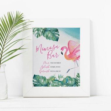 Watercolor Tropical Mimosa Bar Poster