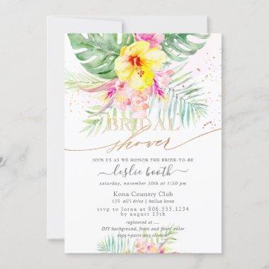 Watercolor Tropical Paradise Bridal Shower Invitat Invitations
