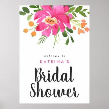Watercolor Tropics Bridal Shower Welcome Poster