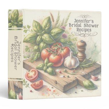 Watercolor Vegetables Bridal Shower Custom 3 Ring Binder