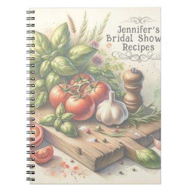 Watercolor Vegetables Bridal Shower Custom Notebook