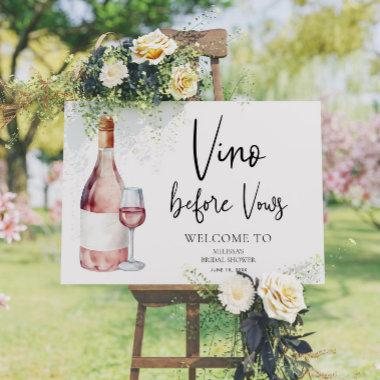 Watercolor Vino Before Vows Bridal Shower Welcome Foam Board