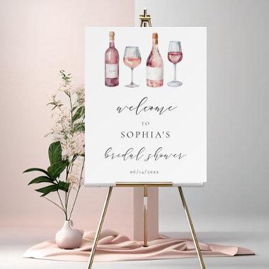 Watercolor Vino before Vows Bridal Shower Welcome Foam Board
