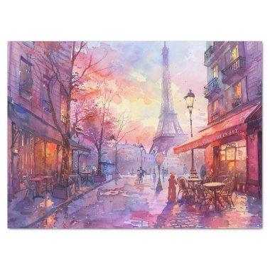 Watercolor Vintage Eiffel Tower Decoupage Tissue Paper