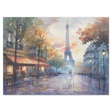 Watercolor Vintage Eiffel Tower Decoupage Tissue Paper