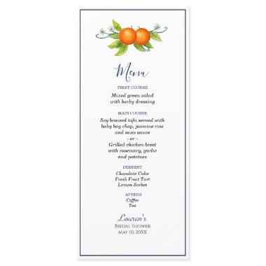 Watercolor vintage orange  menu