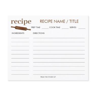 Watercolor Vintage Rolling Pin Recipe