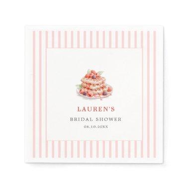 Watercolor Waffles and Berries Bridal Brunch Napkins