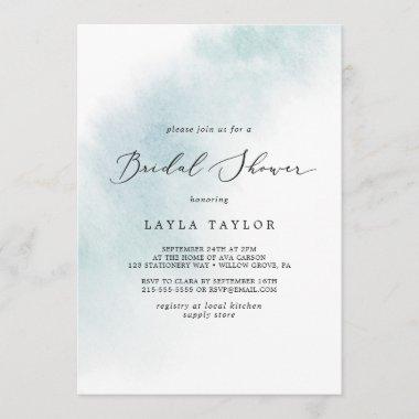 Watercolor Wash | Blue Bridal Shower Invitations