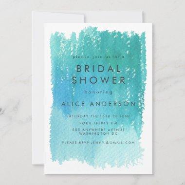 Watercolor Wash Blue Bridal Shower Invite