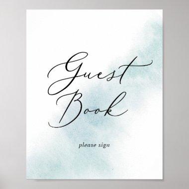 Watercolor Wash | Blue Guest Book Sign