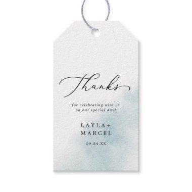 Watercolor Wash | Blue Thank You Favor Gift Tags
