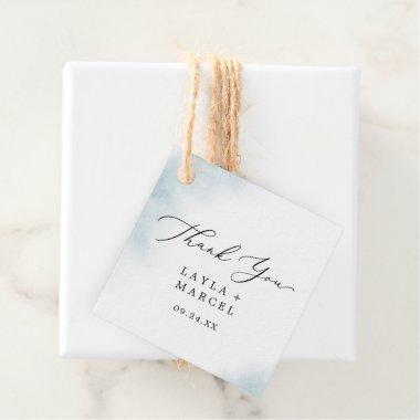 Watercolor Wash | Blue Thank You Favor Tags