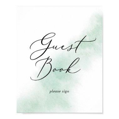 Watercolor Wash | Green Guest Book Sign