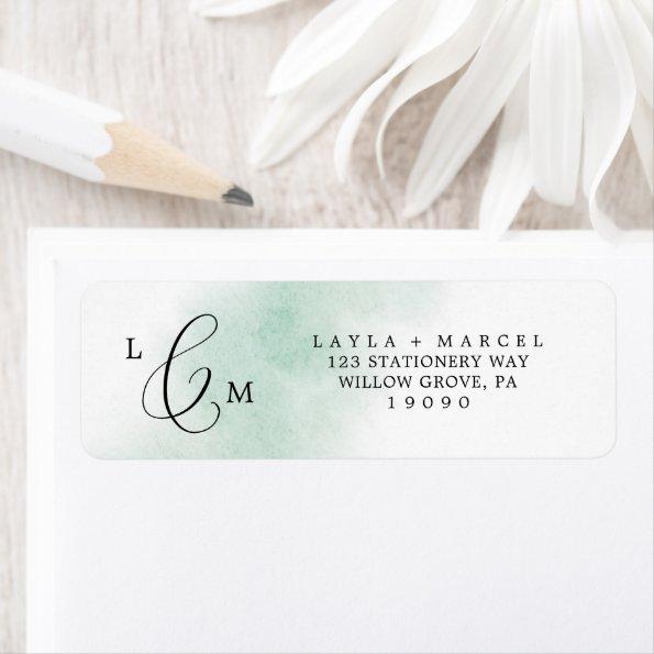 Watercolor Wash | Green Return Address Label