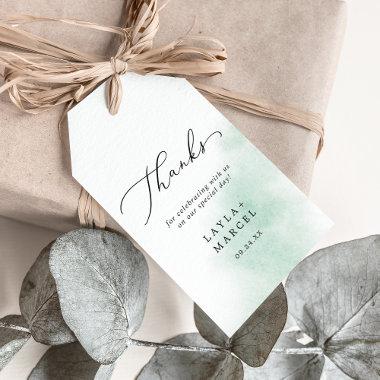 Watercolor Wash | Green Thank You Favor Gift Tags