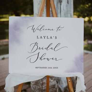 Watercolor Wash | Purple Bridal Shower Welcome Foam Board