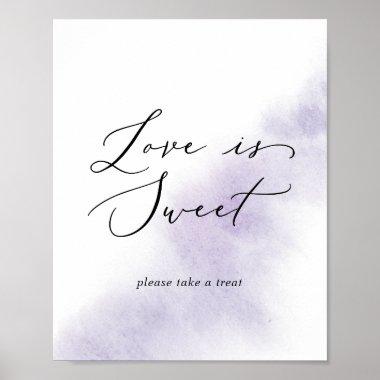 Watercolor Wash | Purple Love Is Sweet Wedding Poster