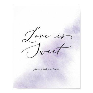 Watercolor Wash | Purple Love Is Sweet Wedding Poster