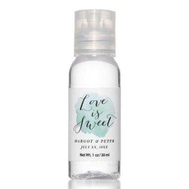 Watercolor wedding and engagement favor hand sanitizer
