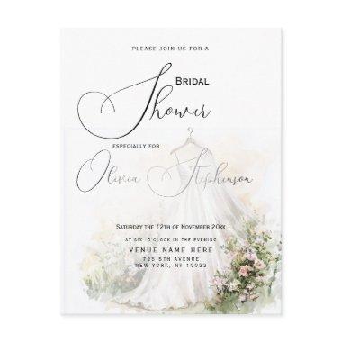 Watercolor Wedding Dress & Blush Garden Bridal  Enclosure