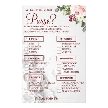 Watercolor What is in your purse Shower game Invitations