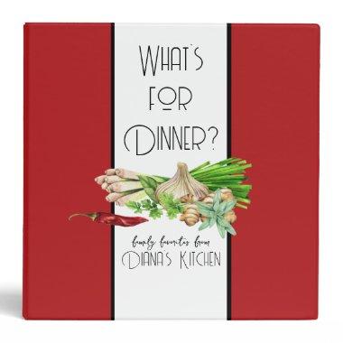 Watercolor What's for Dinner Recipe Organizer II 3 Ring Binder