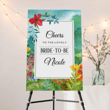 Watercolor Wild Meadow Bridal Shower Welcome Sign