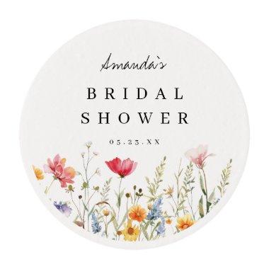 Watercolor Wildflower  Edible Frosting Rounds